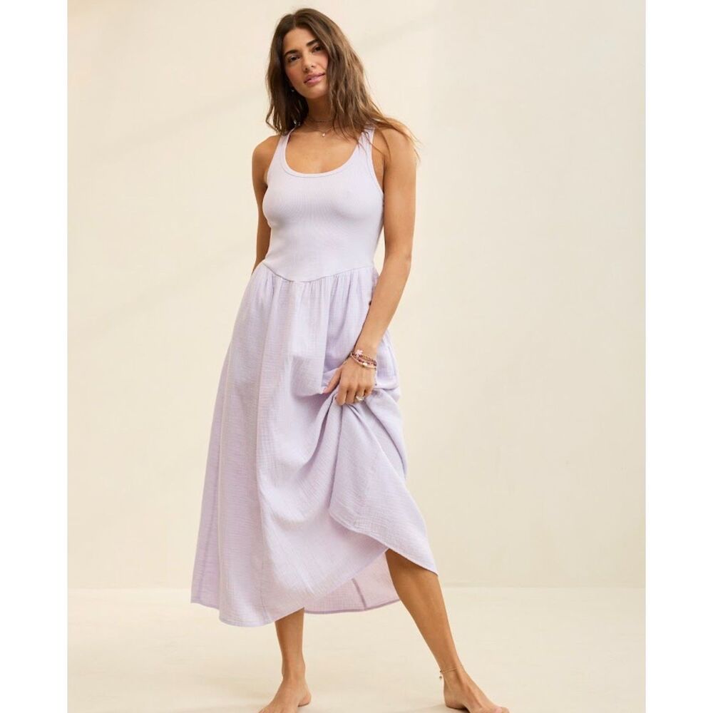 NEW Aerie Women's Purple dress XS S XL At The Barre Cross Back Midaxi Midi Maxi